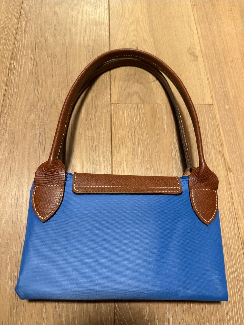 Longchamp Le pliage medium cobalt blue long straps tote shoulder - Picture 4 of 12